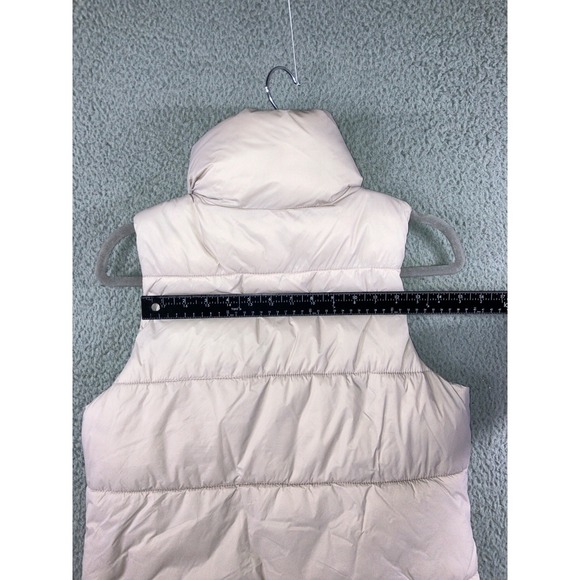 Old Navy Puffer Vest Women Small Pink Fleece Lined Stand Collar Zip Front - Picture 6 of 8